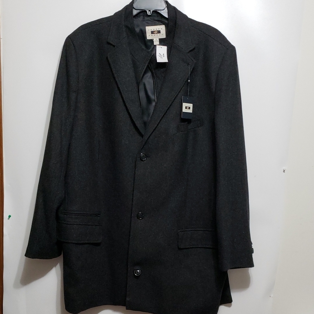 Joseph Abboud Elegant Black Wool Blend Jacket NWT Men's 54 Long